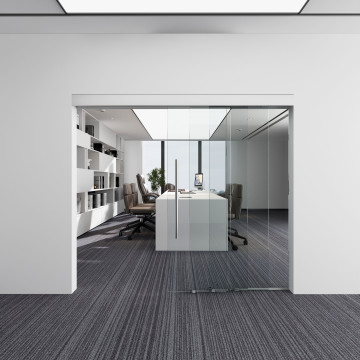 Telescopische schuifdeur, 3 rails Madina 2000 mm 3 deuren vast glas excl. glas aluminium mat geanodiseerd