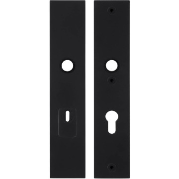 Massieve veiligheidsschilden met kerntrekbeveiliging SQUARE LSQSM-50KT kruk/kruk SKG*** PC92 mat zwart RVS-304