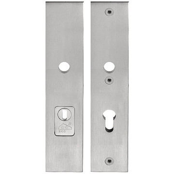 Massieve veiligheidsschilden met kerntrekbeveiliging SQUARE LSQSM-50KT kruk/kruk SKG*** PC92 mat RVS