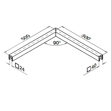 Hoekverbinder U-profielbuis 40 x 40 x 1,5 mm aluminium (geanodiseerd) model 6324