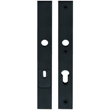 Massieve veiligheidsschilden SQUARE LSQSM-28KT met kerntrekbeveiliging kruk/kruk SKG*** PC55 mat zwart RVS-304