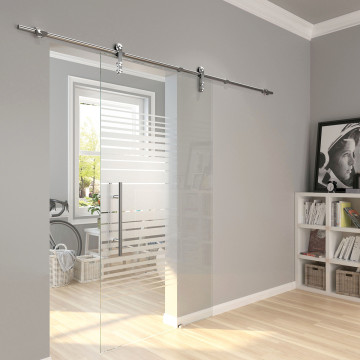PREMIUM Schuifdeur met uittilbeveiliging Bertie glas/glas RVS-304 mat geslepen