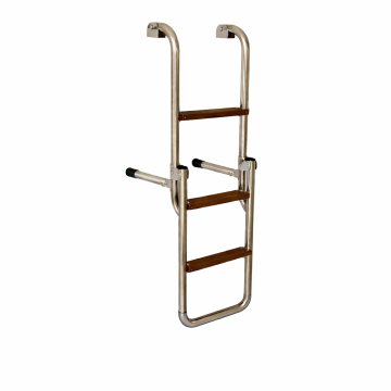 Zwemtrap opklapbaar 2 + 1 treden, 530-750mm RVS-316 (A4)