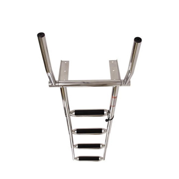 Zwemtrap telescoop 4 treden met handgrepen, 416-1120x300mm RVS-316 (A4)