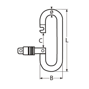 Karabijnhaak met veerslot ovaal 10 x 110 mm RVS-316 Karabijnhaak met veerslot ovaal 10 x 110 mm RVS-316