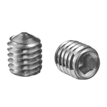 Stelschroef met binnenzeskant en kegelpunt, M5 x 6 mm, QS-94, A2-70