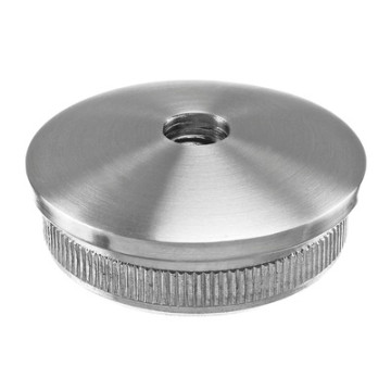 Eindkap afgerond met gat 48,3 x 2,0 mm RVS-304 mat geslepen model 5735