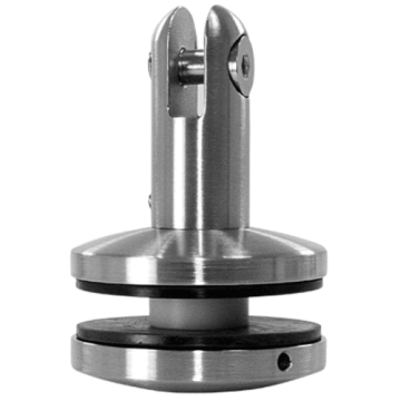 Glasluifel adapter bol Ø 62 mm voor glasdikte 8,76 - 17,52 mm RVS-304 mat geslepen
