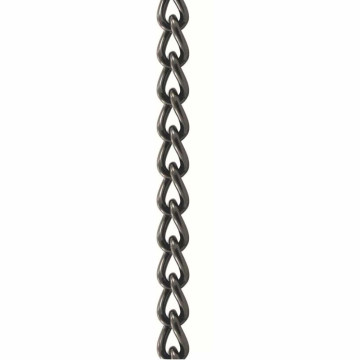 Knoopketting 4 mm zwart gepolijst per meter RVS-304 (A2)