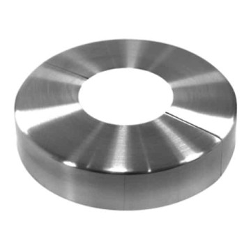 Afdekkap (deelbaar) Ø 105 x 22 mm gat Ø 42,4 mm RVS-304 mat geslepen Afdekkap (deelbaar) Ø 105 x 22 mm gat Ø 42,4 mm RVS-304 mat geslepen
