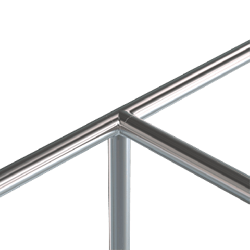 Buisverbinder kruis/T-stuk 90 graden voor buis 48,3 x 2,6 mm vast RVS-304 mat geslepen model 0303