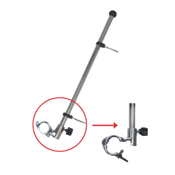 Vlaggenstok met houder voor railing, 25mm RVS-304 (A2)