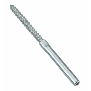 Draadterminal met houtschroefdraad links 5mm RVS-316