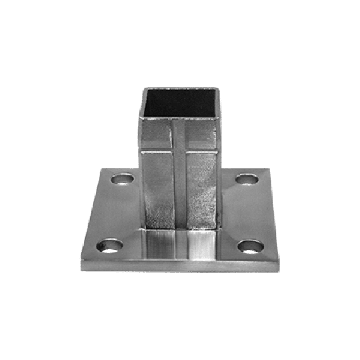 Bodemplaat 85 x 85 x 6,0 mm buis 40 x 40 mm RVS-304 mat geslepen