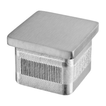 Eindkap vlak, koker 40 x 40 x 2,0 mm, model 5728, RVS-316