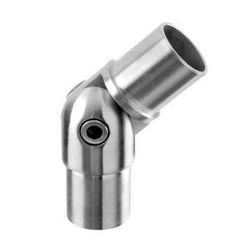 Hoekverbinder 0 tot 90 graden voor buis 48,3 x 2,6 mm verstelbaar RVS-304 mat geslepen model 0302