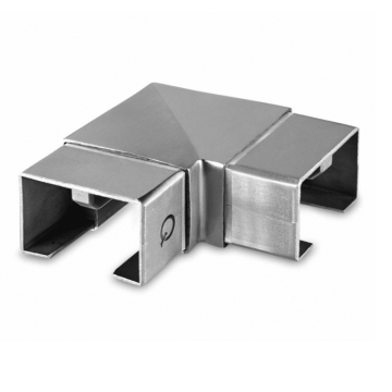 Hoekverbinder voor U-profielbuis 60 x 40 x 1,5 mm vast RVS-316 mat geslepen model 6343