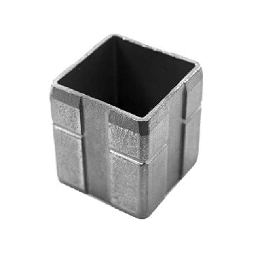 Montageaansluiting M8 voor draad koker 40 x 40 x 2,0 mm vast RVS-304 mat geslepen