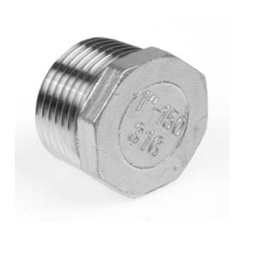 Achtkant plug conische draad BSP, 4 inch RVS-316 (A4)