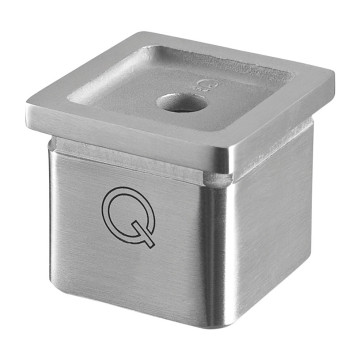 Buisadapter voor koker 40 x 40 x 2,0 mm vast RVS-304 mat geslepen model 4727