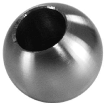 Sierkogel massief Ø 20 mm gat Ø 10,2 mm RVS-304 mat geslepen