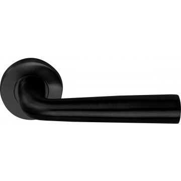 Deurkruk paar BASICS LB10H holle deurkruk geveerd op rozet mat zwart RVS-304
