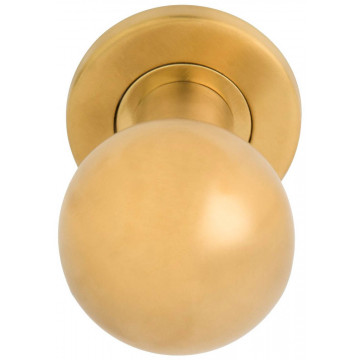 Voordeurknop BASICS LB501V vast op rozet PVD mat goud RVS-304