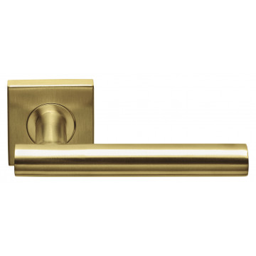 Deurkruk paar BASICS LB7-19BSQR53G deurkruk geveerd op vierkant rozet PVD goud RVS-304