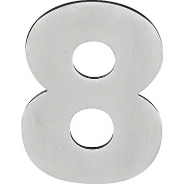 Huisnummer 8 BASICS LBHN100-8 100 mm met blinde bevestiging en afstandshouders mat RVS