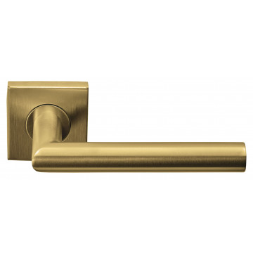 Deurkruk paar BASICS LB2-19BSQR53G deurkruk geveerd op vierkant rozet PVD goud RVS-304