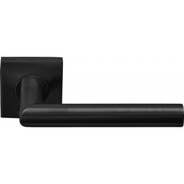 Deurkruk paar BASICS LB2-19BSQR53G deurkruk geveerd op vierkant rozet PVD gumetal RVS-304
