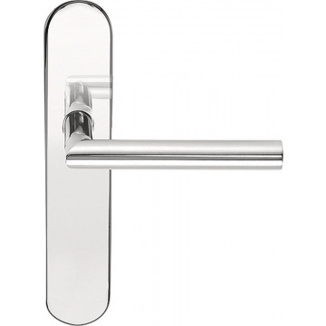 Deurkruk paar BASICS LB2-19 P13SF 19 mm geveerd op schild blind gepolijst RVS