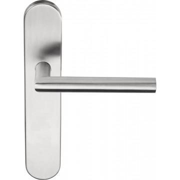 Deurkruk paar BASICS LB2-19P13SFC geveerd op schild blind mat RVS