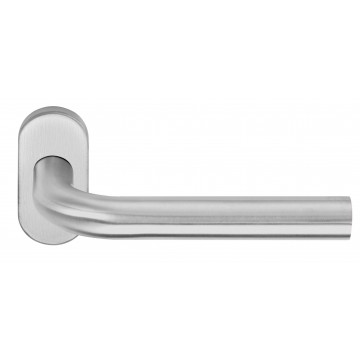 Deurkruk paar BASICS LB3-19 B32G deurkruk dubbel geveerd op ovale rozet mat RVS