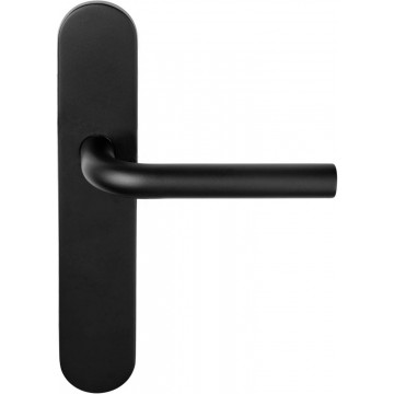 Deurkruk paar BASICS LB3-19P13SFC geveerd op schild blind mat zwart RVS-304