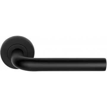 Deurkruk paar BASICS LB3L-19 deurkruk EN1906 klasse 3 geveerd op rozet mat zwart RVS-304
