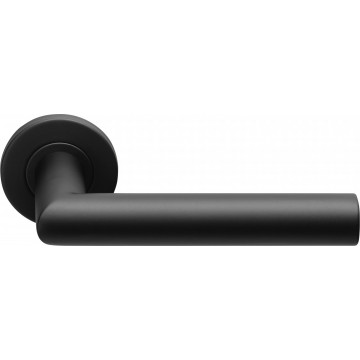 Deurkruk paar BASICS LB2L-22 deurkruk EN1906 klasse 3 geveerd op rozet mat zwart RVS-304