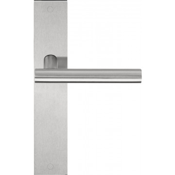 Deurkruk paar BASICS LB7-19P236SFC ongeveerd op schild blind mat RVS