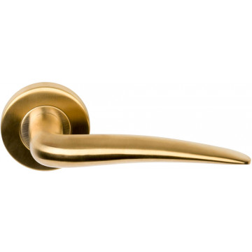Deurkruk paar BASICS LB20 geveerd op rozet PVD mat goud RVS-304