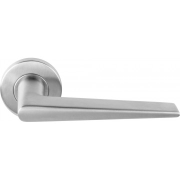 Deurkruk paar BASICS LB21 geveerd op rozet PVD mat RVS