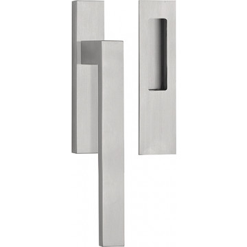 Hefschuifdeurbeslag set SQUARE LSQ231Y massieve inclusief cilindergat PC69 mat RVS