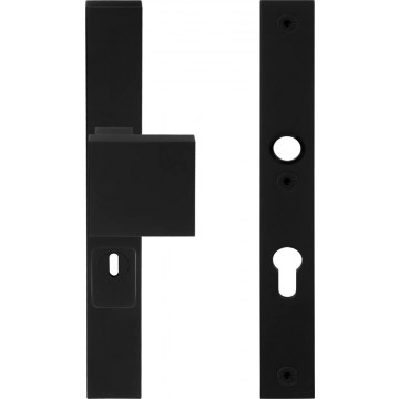 Massieve veiligheidsschilden met kerntrekbeveiliging SQUARE LSQ60-28KT knop/kruk SKG*** PC92 mat zwart RVS-304