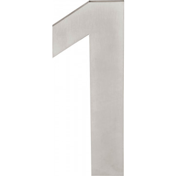 Huisnummer 1 SQUARE LSQHN150-1 150 mm met blinde bevestiging en afstandshouders mat RVS