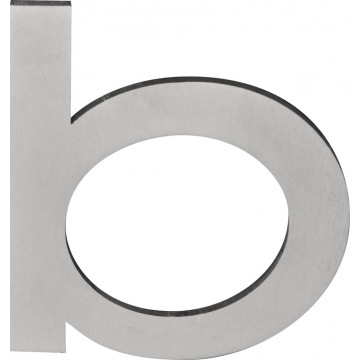 Huisletter b SQUARE LSQHN150-b 150 mm met blinde bevestiging en afstandshouders mat RVS