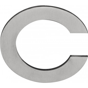 Huisletter c SQUARE LSQHN150-c 150 mm met blinde bevestiging en afstandshouders mat RVS