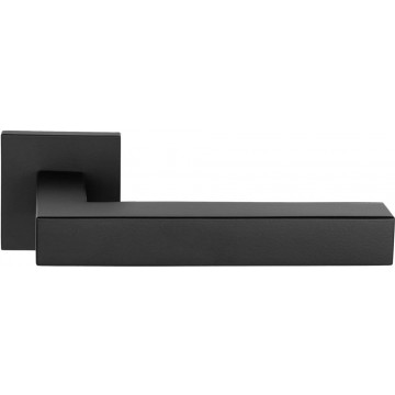 Deurkruk paar SQUARE LSQ1-G geveerd op rozet mat zwart RVS-304