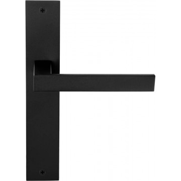 Deurkruk paar SQUARE LSQ2P236SFC massief ongeveerd op schild blind mat zwart RVS-304