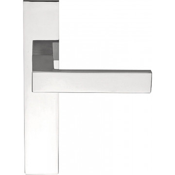 Deurkruk paar SQUARE LSQ4P236SFC massief ongeveerd op schild blind gepolijst RVS