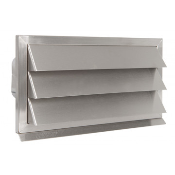 Buitenrooster Eco+ vaste lamellen en terugslagklep 220 x 90 mm RVS-304