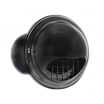 Bolrooster met terugslagklep en grofmazig gaas Ø125 mm zwart RVS-304